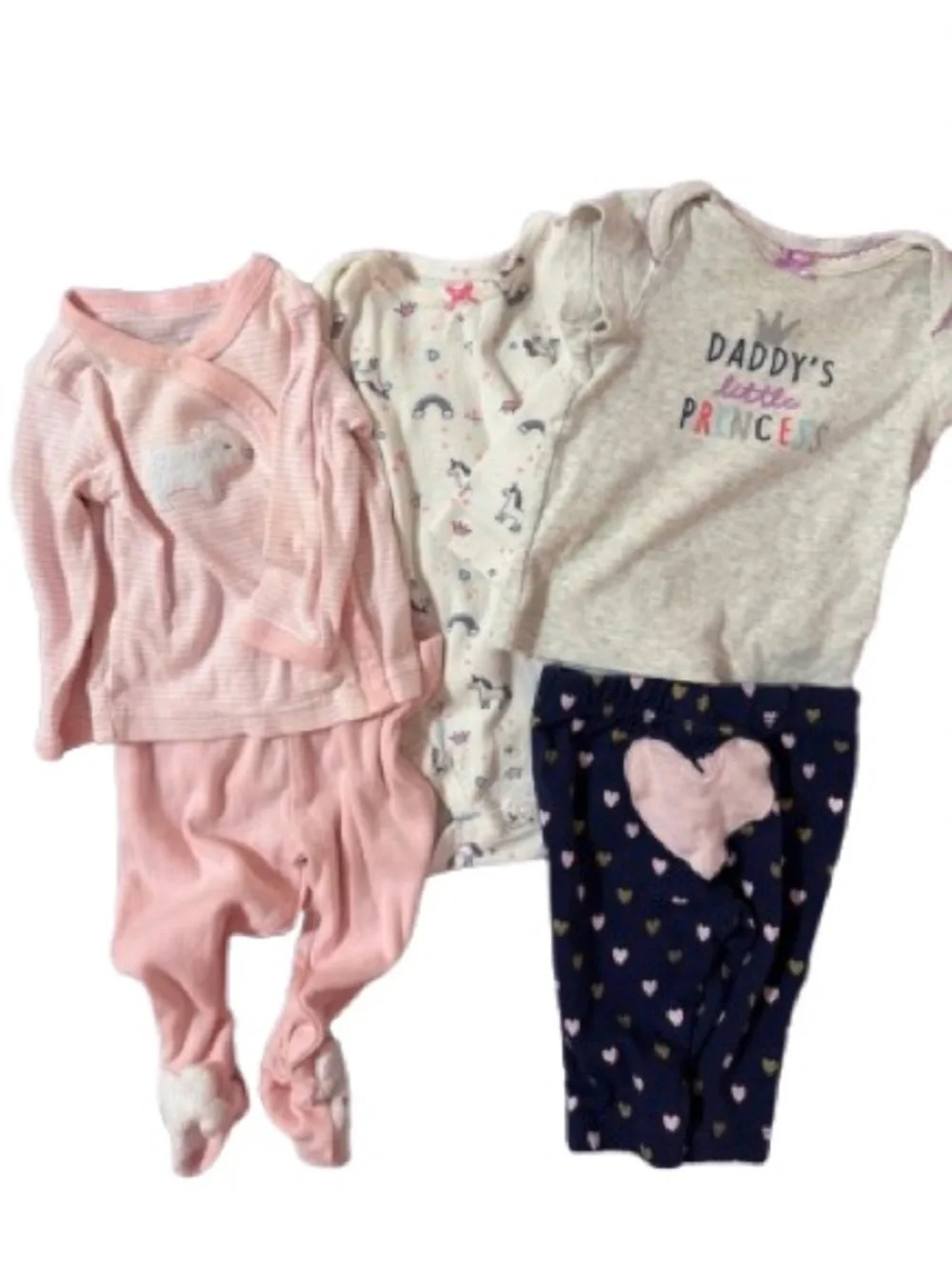 Carter's Baby Girl 5 Piece Mix and Match Outfit Set- Unicorn-Princess &Bear 3 M